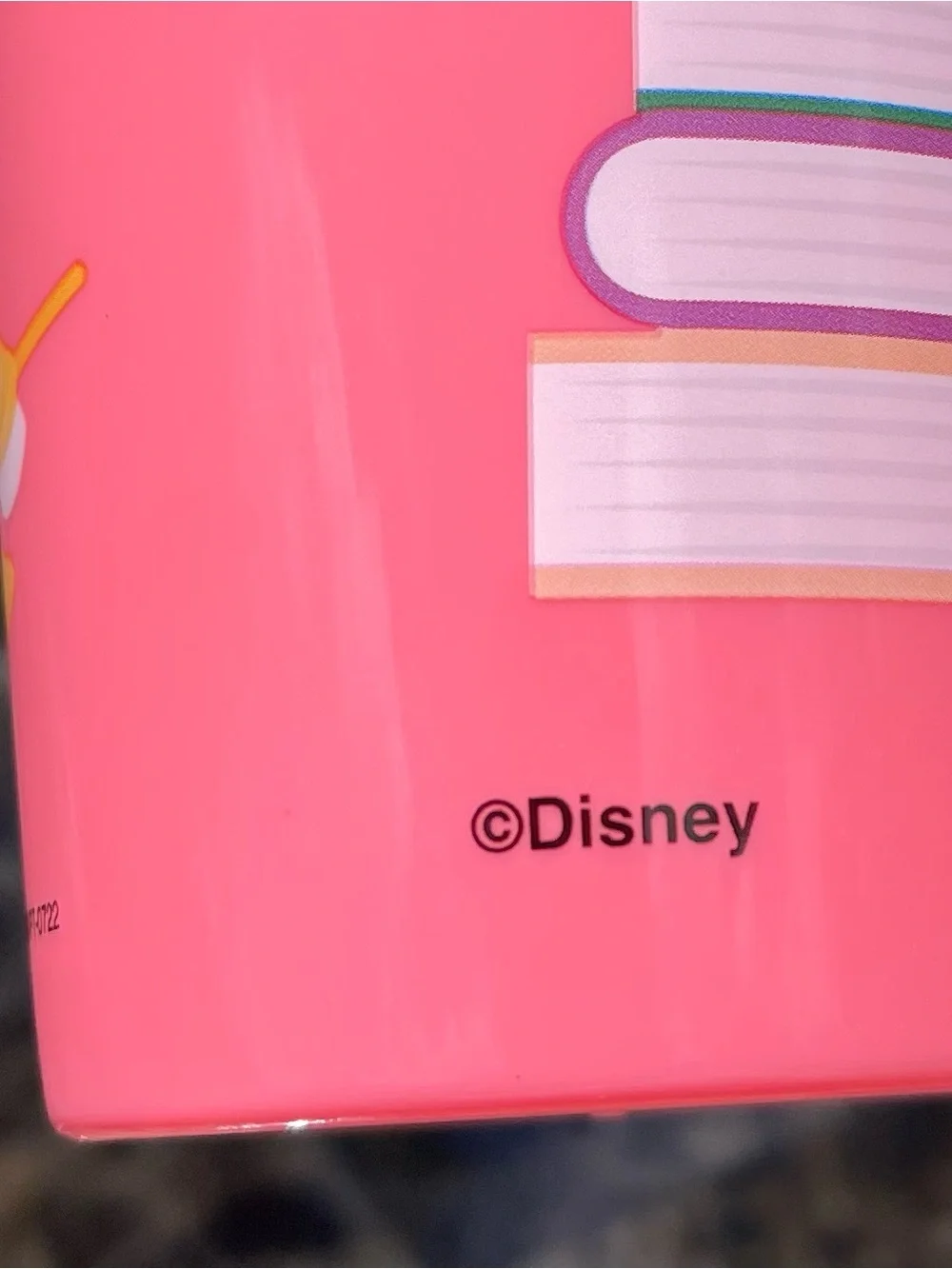 Disney Belle Pink, Yellow & Red Plastic Party Cup with Straw